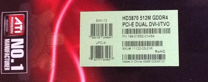 ATI Radeon HD 3870 512MB