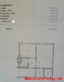 1-izbov byt Popradsk, 38 m2, rekontru
